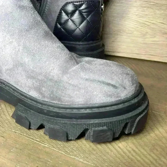 Women’s Nine West Slip On Black And Gray Chunky Size 9m Boots - Picture 11 of 16